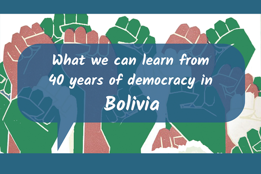 flyer for Bolivian democracy, 40 years of Democracy in Bolivia